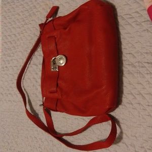Michael Kors Medium Sized Red Soft Purse. Silver Hardware.